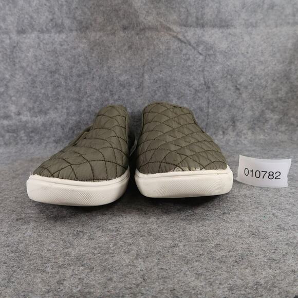 Time and Tru Shoes Womens 11 Sneakers Slip On Casual Quilted Green Fabric Flats - Picture 2 of 10